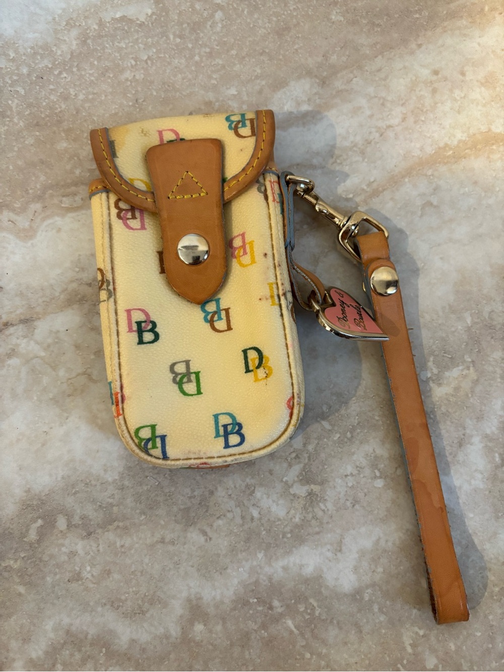Dooney & Bourke Multicolor DB Logo Wristlet Phone Pouch